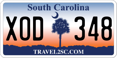 SC license plate XOD348