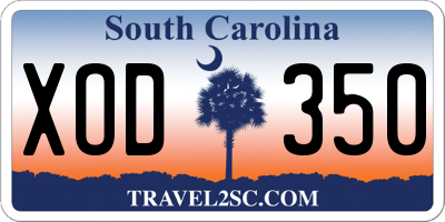 SC license plate XOD350