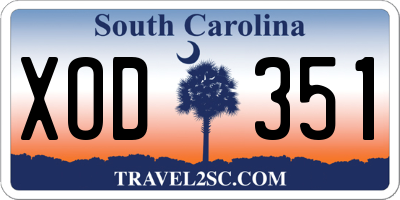 SC license plate XOD351
