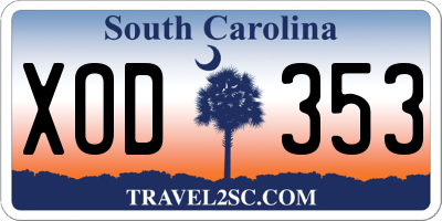 SC license plate XOD353