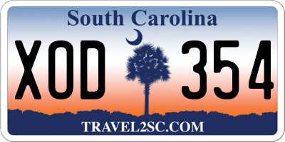SC license plate XOD354