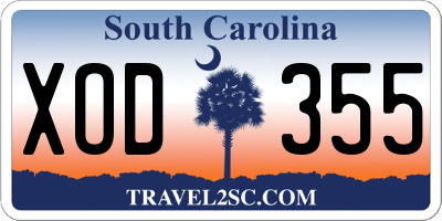 SC license plate XOD355