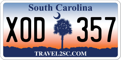 SC license plate XOD357