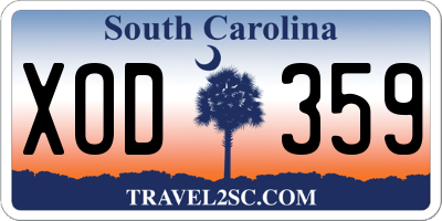 SC license plate XOD359