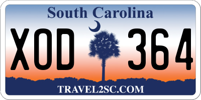 SC license plate XOD364
