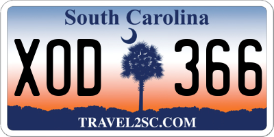 SC license plate XOD366