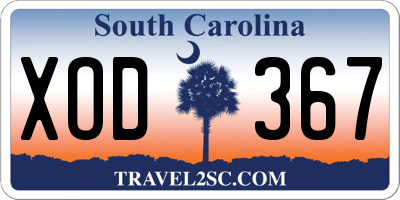 SC license plate XOD367