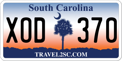 SC license plate XOD370