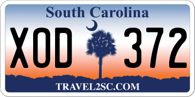 SC license plate XOD372