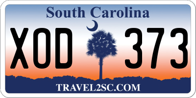 SC license plate XOD373