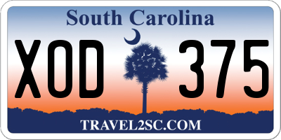 SC license plate XOD375