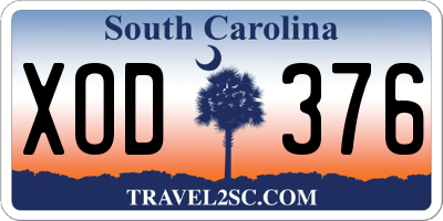 SC license plate XOD376