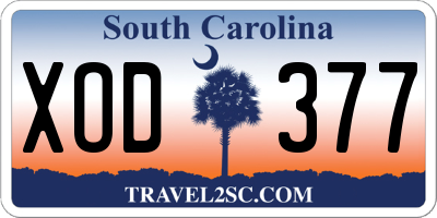 SC license plate XOD377