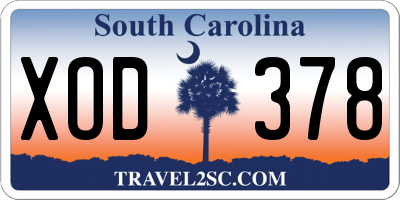 SC license plate XOD378