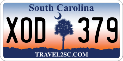 SC license plate XOD379