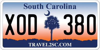 SC license plate XOD380