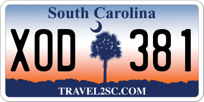 SC license plate XOD381
