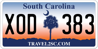 SC license plate XOD383