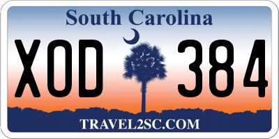 SC license plate XOD384