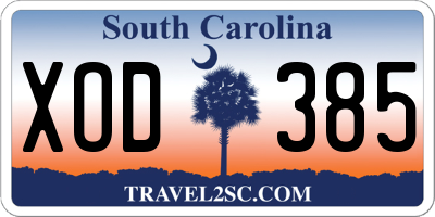 SC license plate XOD385
