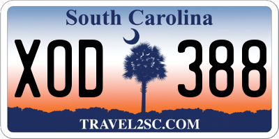 SC license plate XOD388
