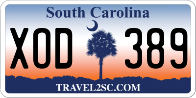 SC license plate XOD389