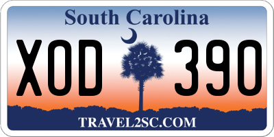 SC license plate XOD390