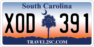 SC license plate XOD391