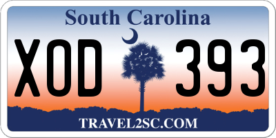 SC license plate XOD393