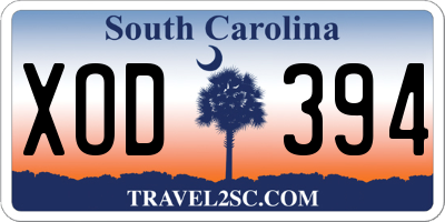 SC license plate XOD394