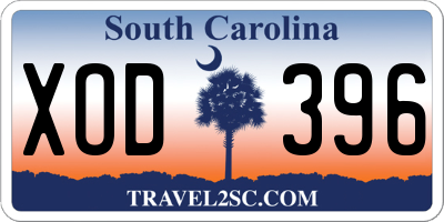 SC license plate XOD396