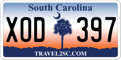 SC license plate XOD397