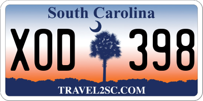 SC license plate XOD398