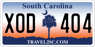 SC license plate XOD404