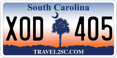 SC license plate XOD405