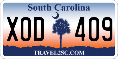 SC license plate XOD409