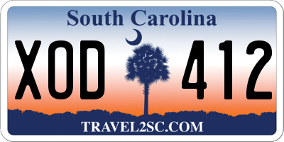 SC license plate XOD412