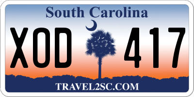 SC license plate XOD417