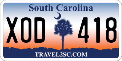 SC license plate XOD418