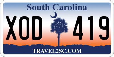 SC license plate XOD419