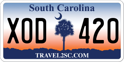 SC license plate XOD420