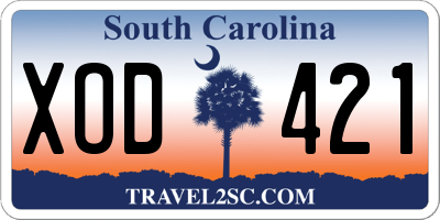 SC license plate XOD421