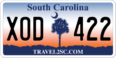SC license plate XOD422