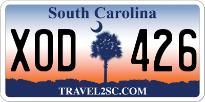 SC license plate XOD426