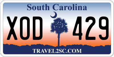 SC license plate XOD429