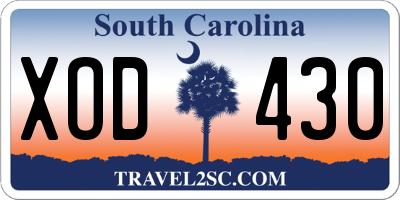 SC license plate XOD430