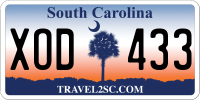 SC license plate XOD433