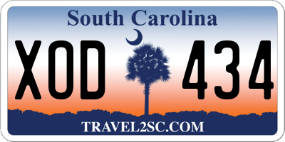 SC license plate XOD434