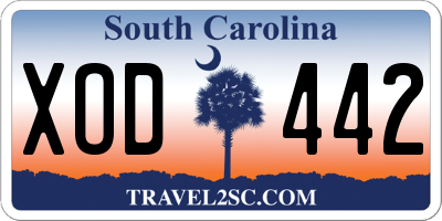 SC license plate XOD442