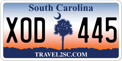 SC license plate XOD445
